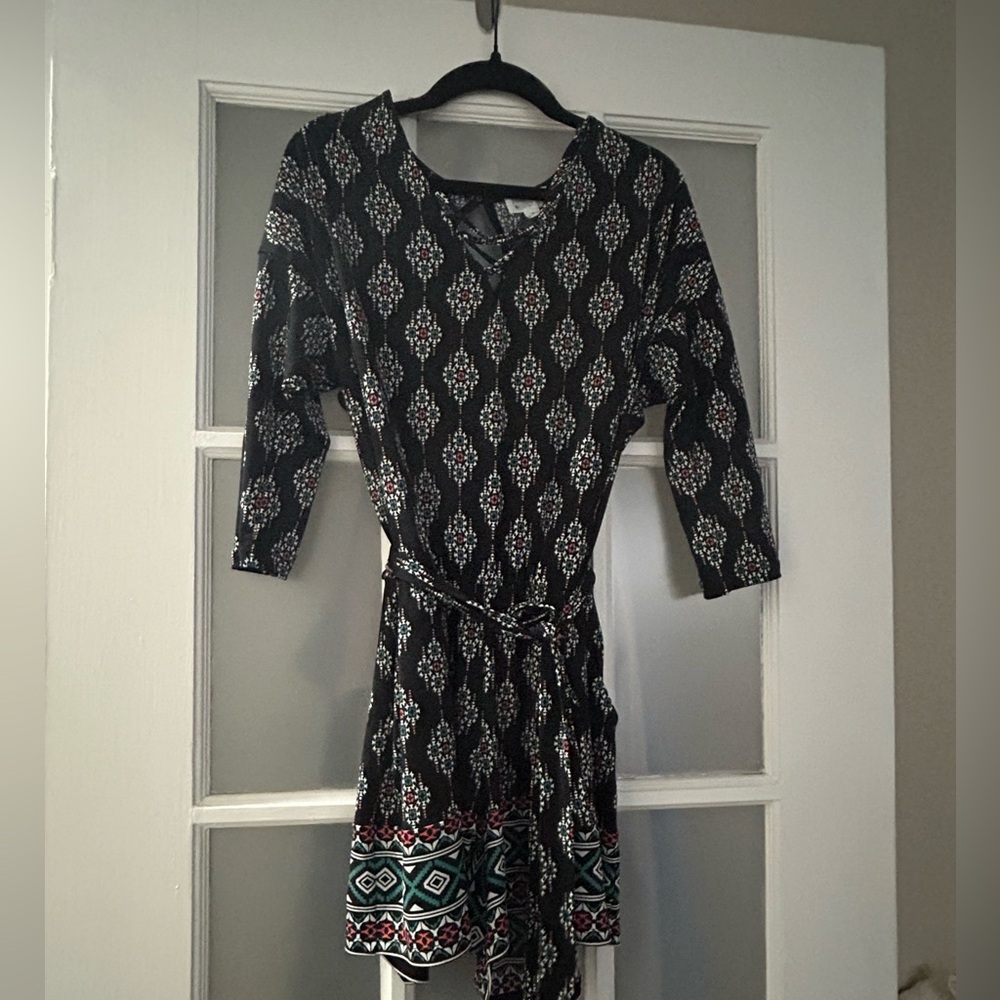 Romper with pockets and tie belt